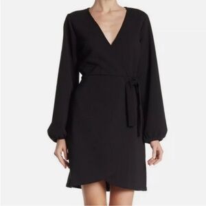 Madewell black faux wrap dress